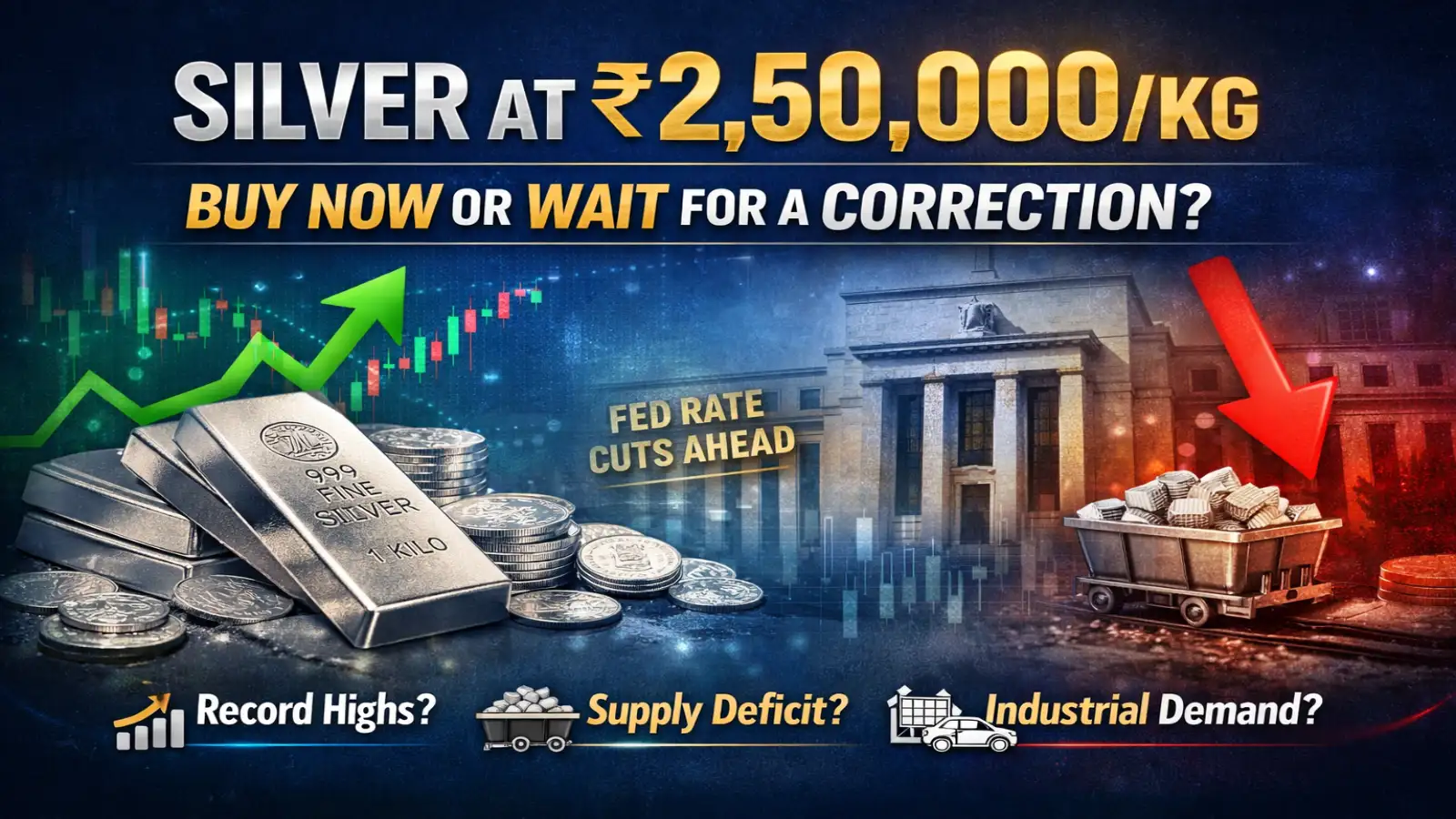 Silver at ₹2,50,000/kg: Should You Buy Now or Wait for a Correction?